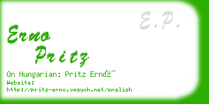 erno pritz business card